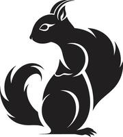 Enigmatic Squirrel Insignia Intricate Black Squirrel Icon vector