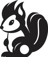 Glossy Black Squirrel Icon Enigmatic Squirrel Insignia vector