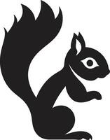 Sleek Squirrel Black Vector Icon Minimalist Squirrel Icon in Black