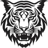 Fierce Black Tiger Emblem Striking Tiger Logo Vector