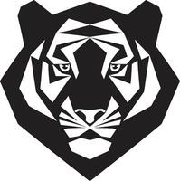 Monochrome Panthera Profile Elegant Nighttime Tiger Icon vector