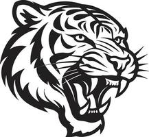 Monochrome Tiger King Emblem Jungle Sovereign Insignia vector