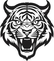 Tigre majestad cresta feroz rugido emblema vector