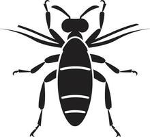 Ink Black Termite Swarm Destructive Insect Design vector