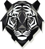 poderoso negro Tigre símbolo Noche cazador cresta vector