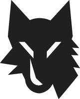 Stealthy Night Hunter Badge Elegant Wolf Majesty Symbol vector