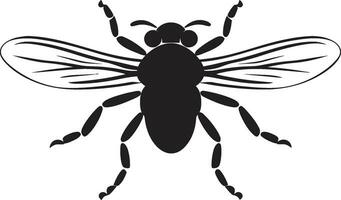 Deadly Tsetse Pest Emblem Black Winged Threat Icon vector