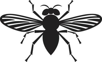 Monochrome Insect Invasion Winged Malady Insignia vector