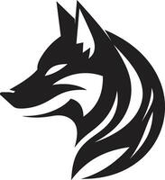 Wild Canine Iconic Symbol Lycanthropic Insignia vector