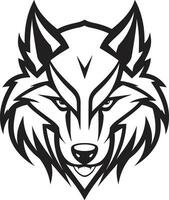 negro Lobo de madera perfil real lobo paquete Insignia vector