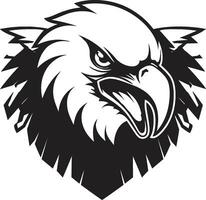 Graceful Vultures Domain Crest Monochromatic Avian Guardian vector