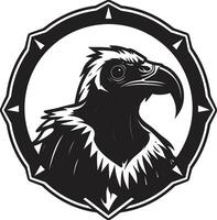 Vultures Regal Majesty Badge Graceful Avian Insignia vector