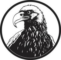 Monochrome Vulture Face Logo Deadly Vulture Emblem vector