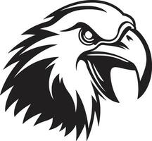 Monochrome Carrion Hunter Symbol Silent Vulture King Emblem vector