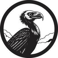 Graceful Vultures Perch Symbol Monochromatic Winged Majesty Crest vector