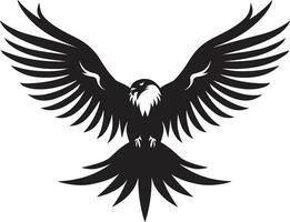 Monochromatic Winged Majesty Crest Vultures Nighttime Domain Logo vector