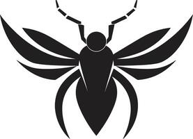 Monochrome Wasp Face Logo Silent Insect Predator Emblem vector