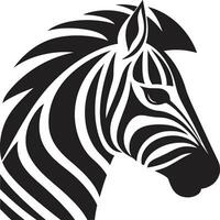 Monochrome Zebra Majesty Emblem Graceful Zebra Logo Vector