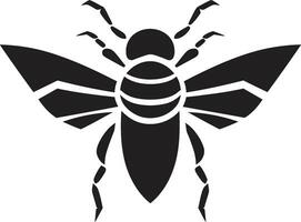 monocromo insecto mando emblema silencio con alas conquistador logo vector