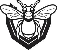 Monochrome Insect Command Badge Silent Winged Conqueror Insignia vector