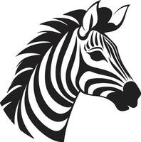 Zebras Silent Beauty Icon Shadowed Wilderness Insignia vector