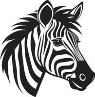 Shadowed Striped Wilderness Icon Graceful Zebra Mark vector