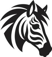 Majestic Black and White Crest Elegant Zebra Profile Badge vector