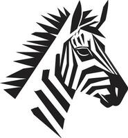 negro y blanco majestad de naturaleza majestuoso equino retrato logo vector
