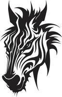 Monochrome Majesty Emblem Regal Zebra Face Logo vector