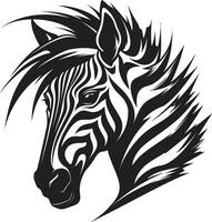 Nights Striped Equine Majesty Monochrome Majesty Emblem vector