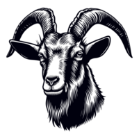 Beautiful Mountain Goat Silhouette - Ai Generative png