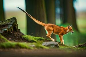 photo wallpaper the forest, animal, fox, the animal, animal, fox, the animal,. AI-Generated