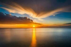 sunset, the sea, the sky, the horizon, the horizon, the horizon, the. AI-Generated photo