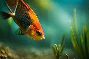 photo wallpaper the sky, fish, plants, water, plants, underwater, plants, underwater,. AI-Generated