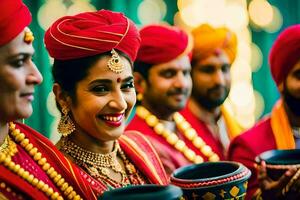 indian wedding ceremony in delhi. AI-Generated photo