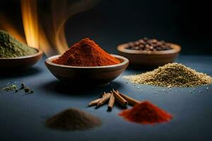 spices in a bowl. AI-Generated photo