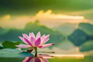 lotus flower in the water. AI-Generated photo