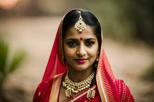 an indian bride in traditional attire. AI-Generated photo