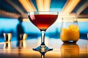 cocktail on bar. AI-Generated photo