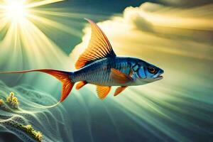 fish in the sky, fish, fish in the sky, fish in the sky, fish in. AI-Generated photo