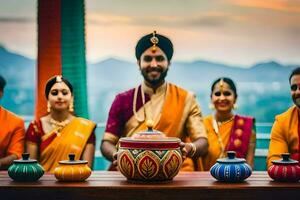 a wedding ceremony in india. AI-Generated photo