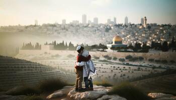 Unity in Jerusalem. Generative ai photo