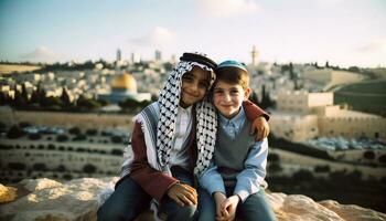 unidad en Jerusalén. generativo ai foto