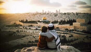 unidad en Jerusalén. generativo ai foto