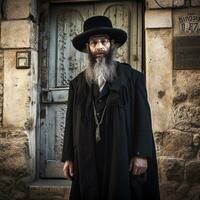 un rabino en Jerusalén generativo ai foto