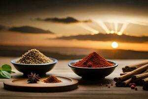 spices and spices on the table. AI-Generated photo