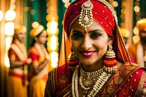 indian bride in traditional attire. AI-Generated photo