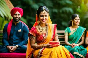 indio Boda en Bombay. generado por ai foto