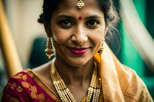 a woman in traditional indian attire. AI-Generated photo