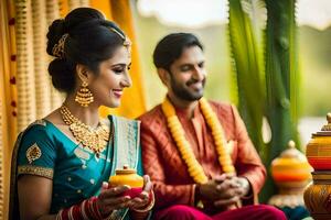 indio Boda en Bombay. generado por ai foto